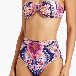 NEW NWT Zimmermann Two Piece Underwire Navy Pink Red Baroque Floral Bikini Set